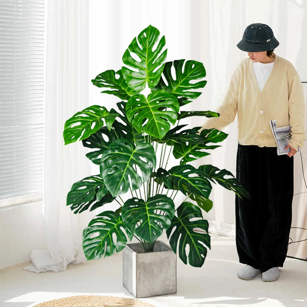 70–100cm Artificial Monstera Tree Fake Palm Plant Tropical Home Decor