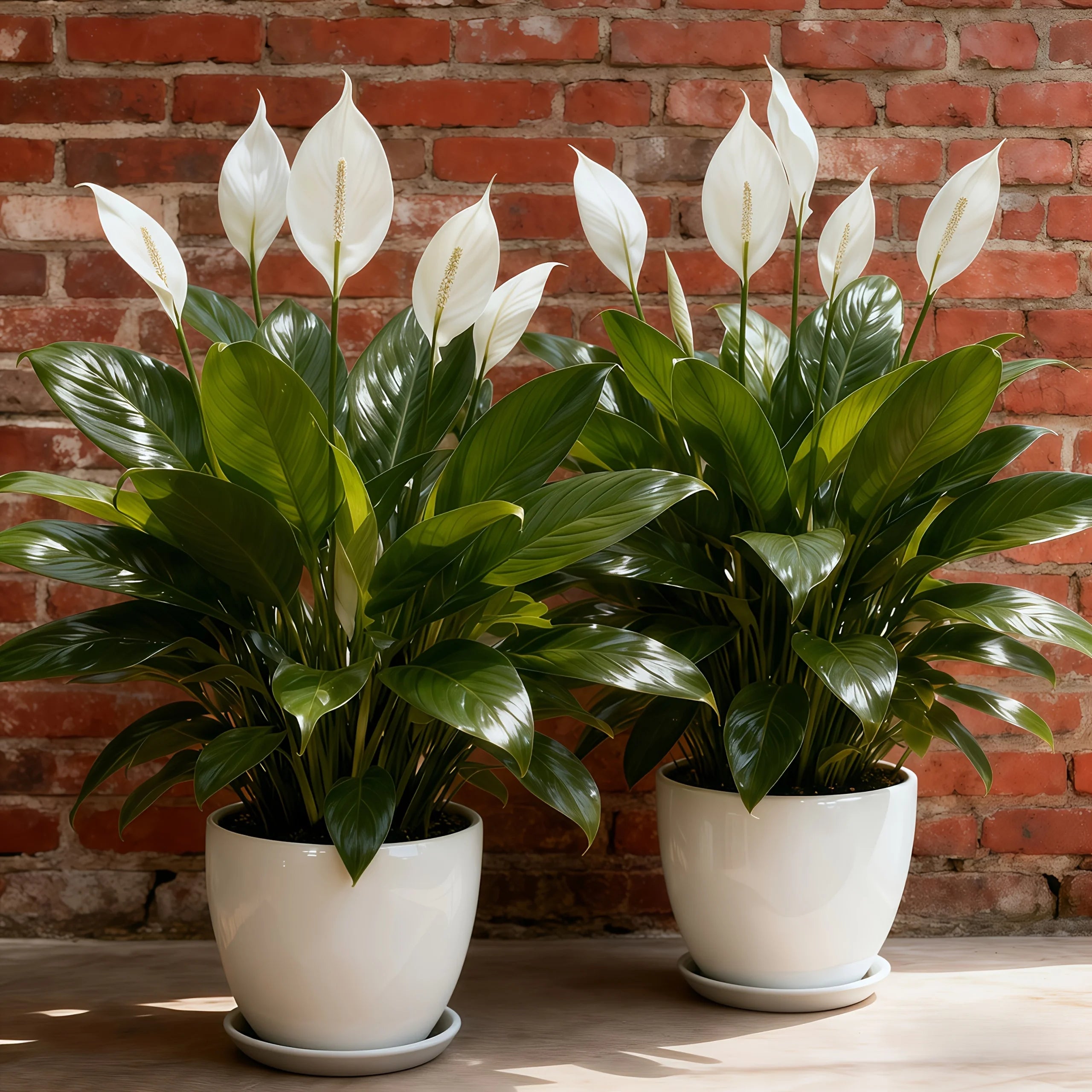 2PCS White Peace Lily Artificial Plants – Large Faux Flowers for Home & Hotel Decor