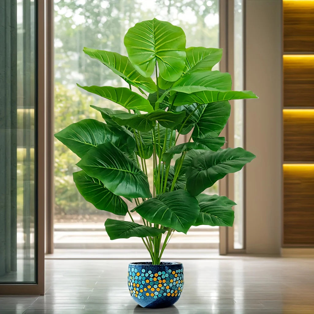 100cm Lifelike Artificial Palm Tree with 18 Leaves | Indoor Outdoor Faux Plant