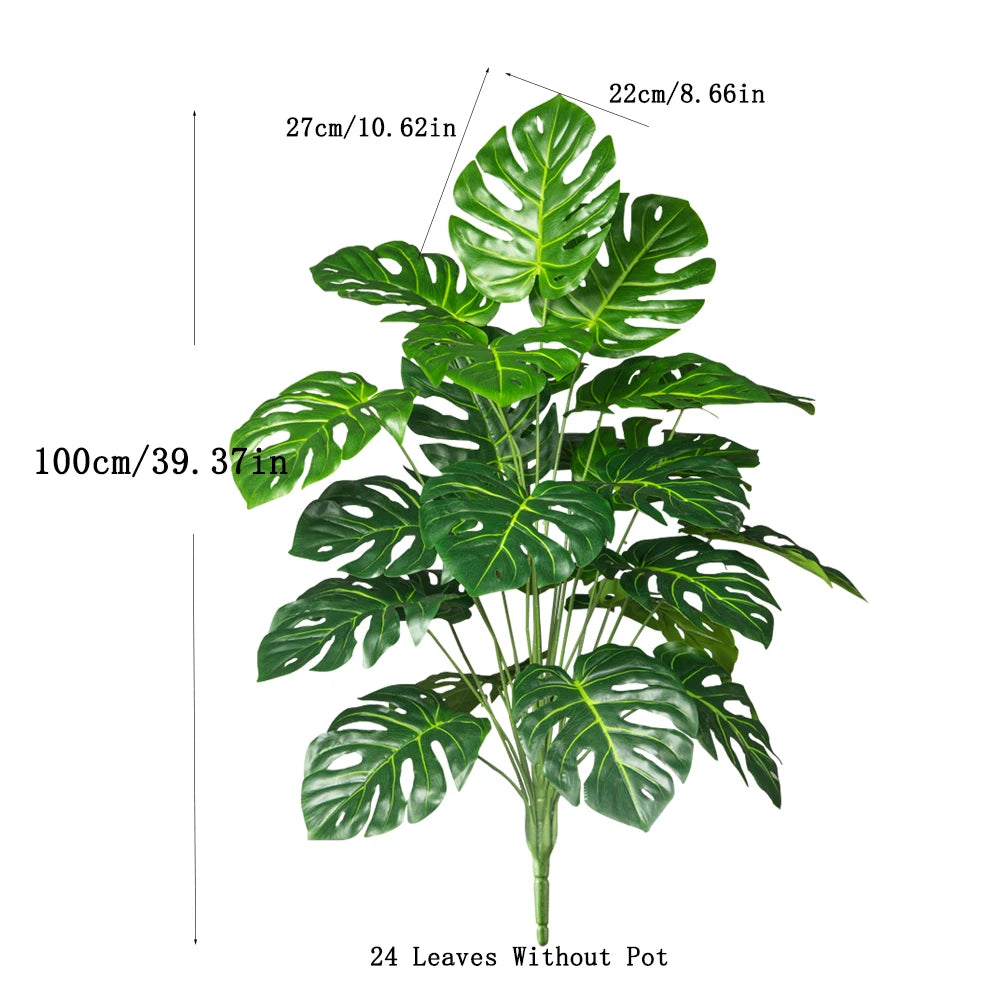 70–100cm Artificial Monstera Tree Fake Palm Plant Tropical Home Decor