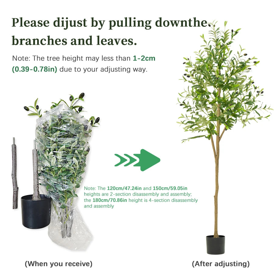 Lifelike Artificial Olive Tree – Premium Faux Indoor Plant for Home & Office Decor
