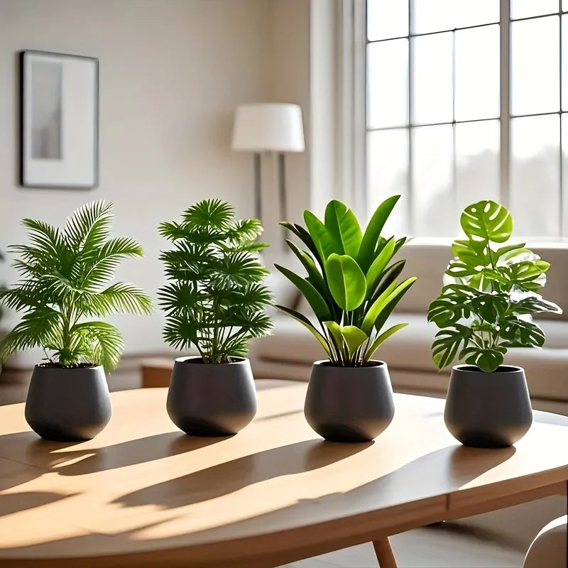 4PCS Large Artificial Palm Tree Plants – Lush Green Foliage Home & Wedding Decor