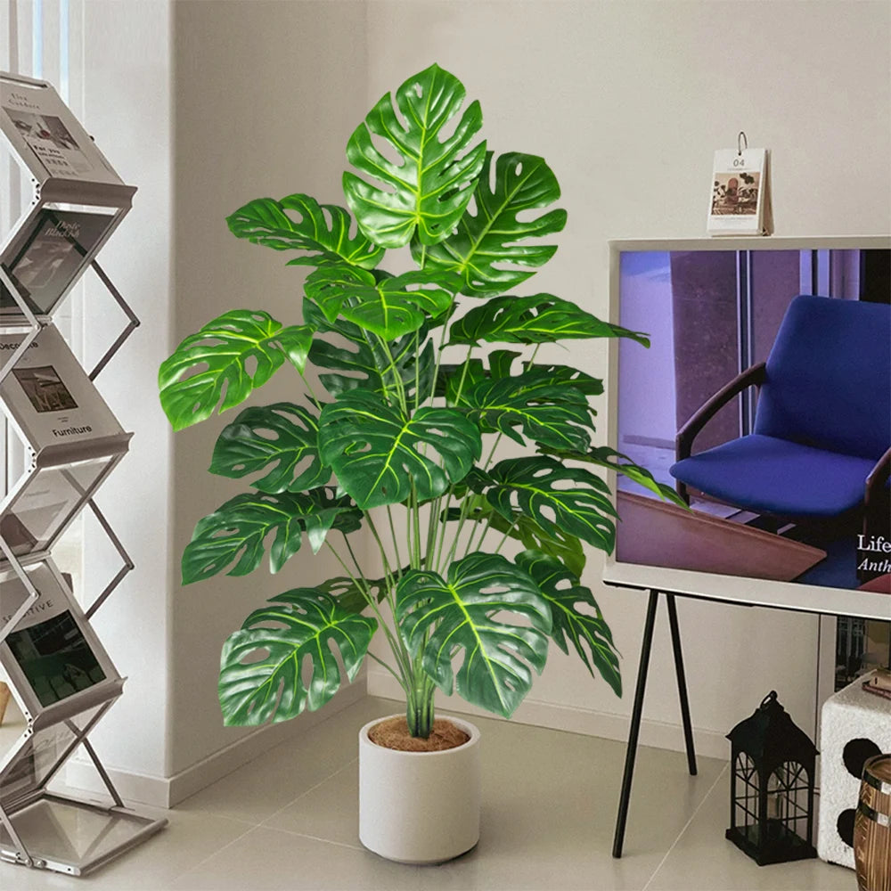 70–100cm Artificial Monstera Tree Fake Palm Plant Tropical Home Decor