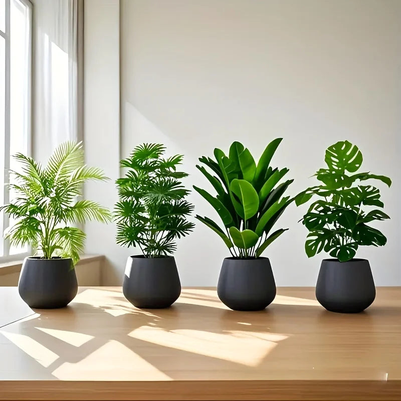 4PCS Large Artificial Palm Tree Plants – Lush Green Foliage Home & Wedding Decor