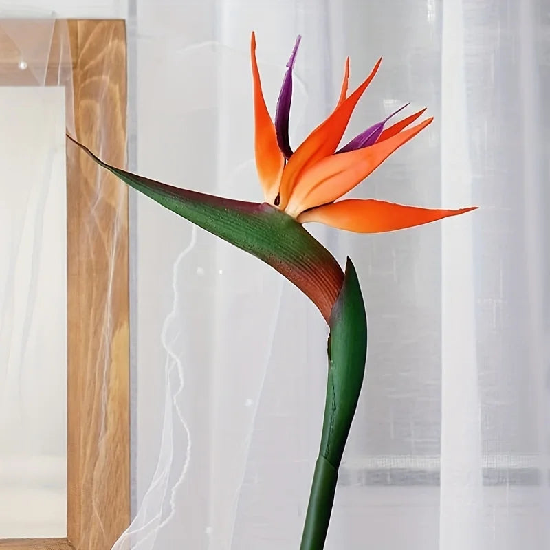 3PCS Artificial Bird of Paradise Flowers – 24.5'' Long Stem Strelitzia Decor
