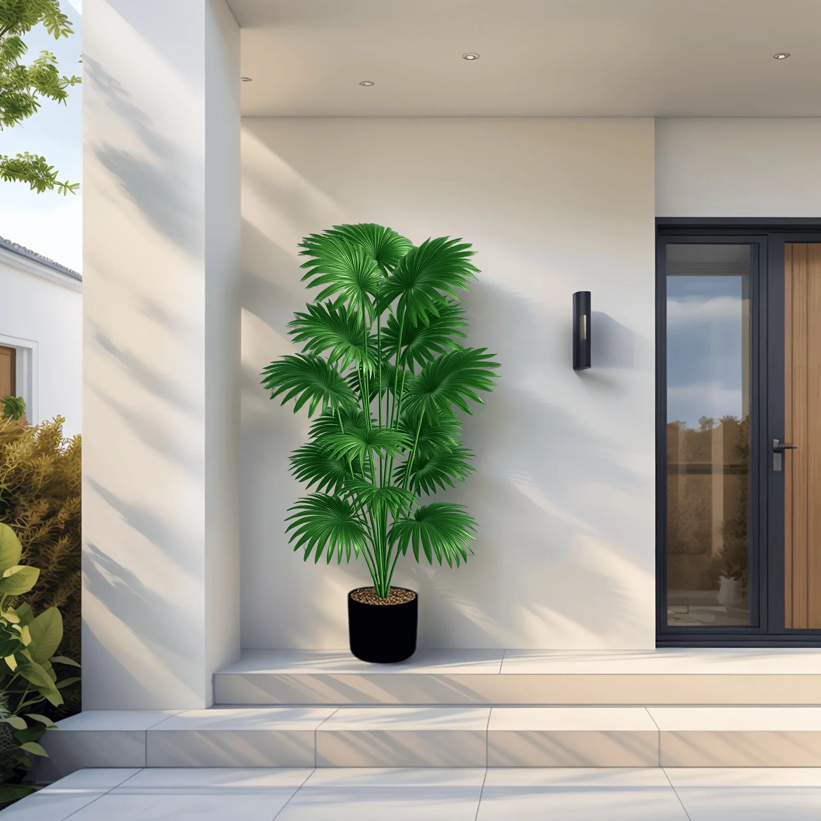 43.3 Inch Artificial Palm Tree – Large Fake Tropical Plant for Indoor & Outdoor Decor