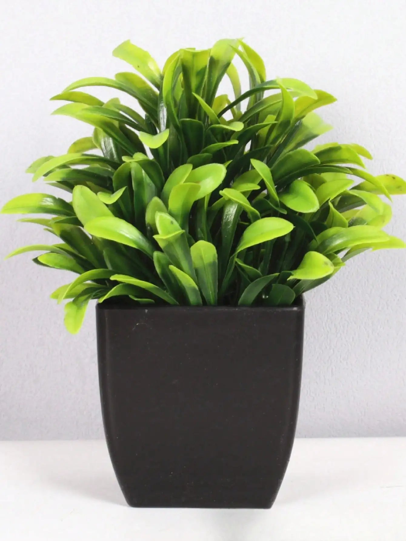 Mini Artificial Eucalyptus Plant with Black Pot – Fake Greenery for Home & Office Decor