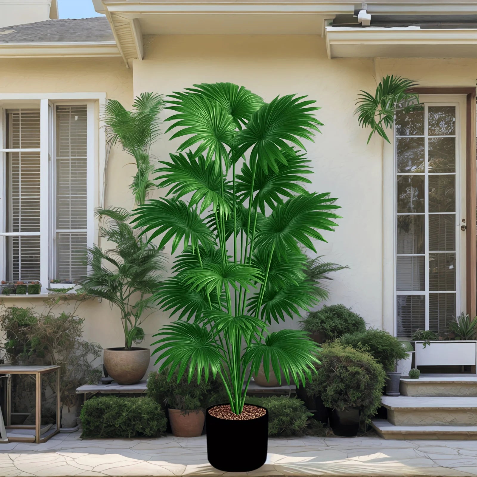 43.3 Inch Artificial Palm Tree – Large Fake Tropical Plant for Indoor & Outdoor Decor