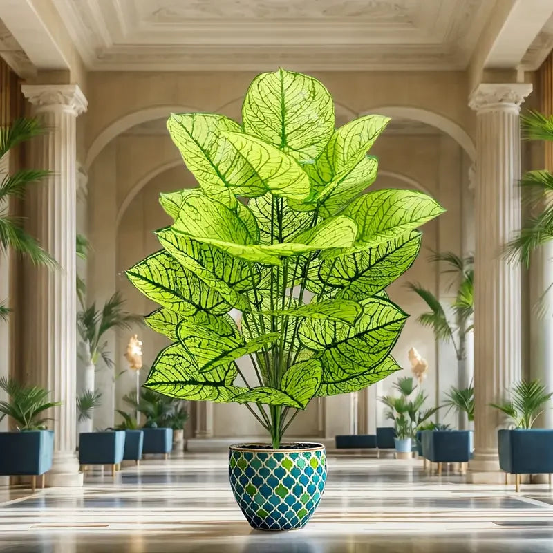 2Pcs Artificial Plants Set 30 Inch – UV Resistant Faux Leaves for Home & Garden Decor
