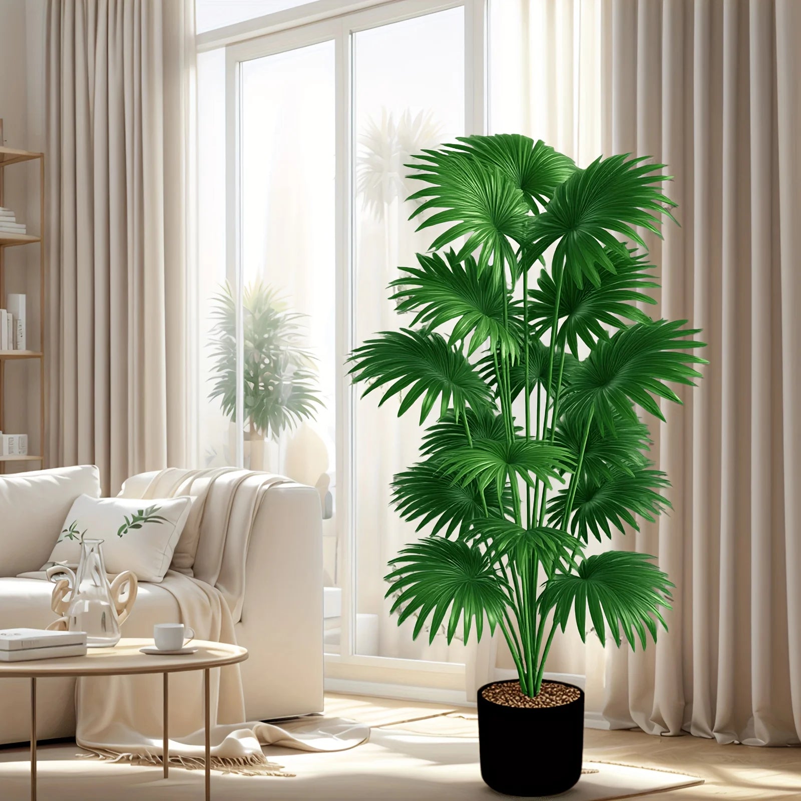 43.3 Inch Artificial Palm Tree – Large Fake Tropical Plant for Indoor & Outdoor Decor